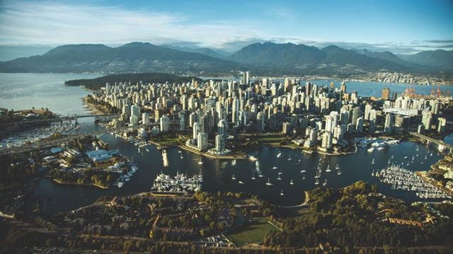 aerial photograph of vancouver